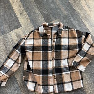 12th Tribe Plaid Shirt in Tan and Black